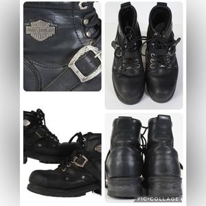 Harley Davidson vintage leather riding boots, women's size 6, black